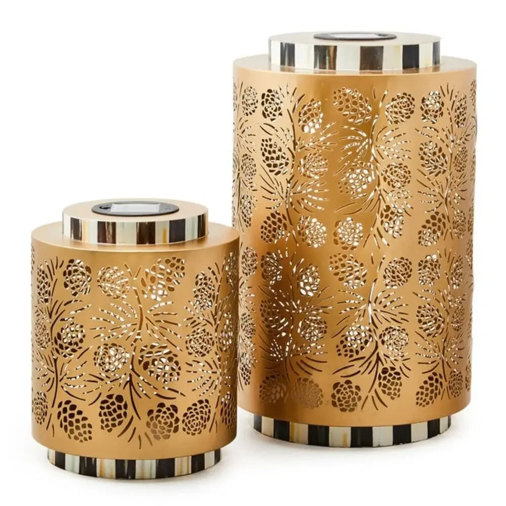 Brand New Mackenzie-Childs Pinecone Tall Solar Lantern